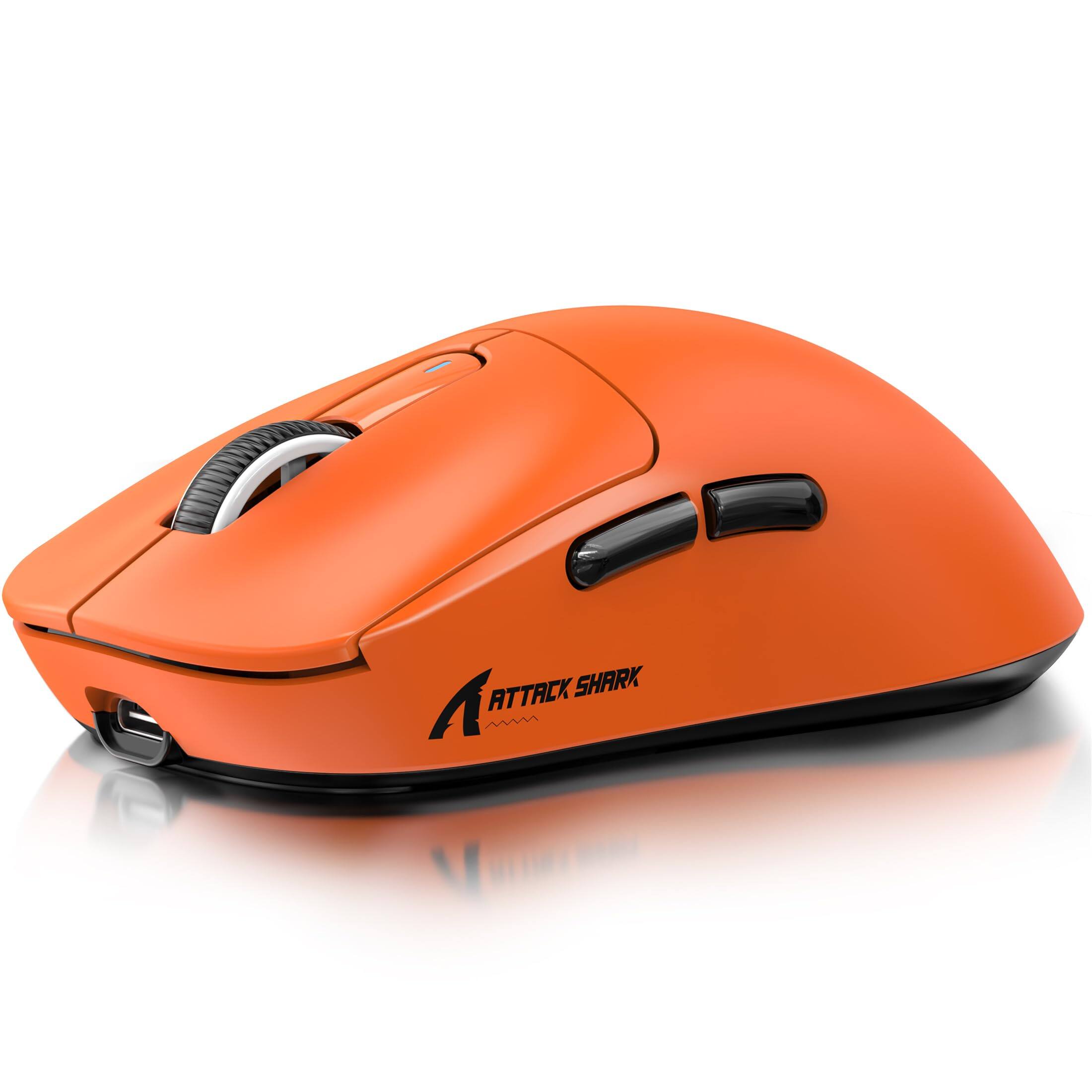 PO3TICJUNKI3 - Attack Shark X3 Gaming Mouse 49g Computer Triple Modes Paw3395 26k Optical Sensor 200h Life Buttons Accesso - Wired - Orange