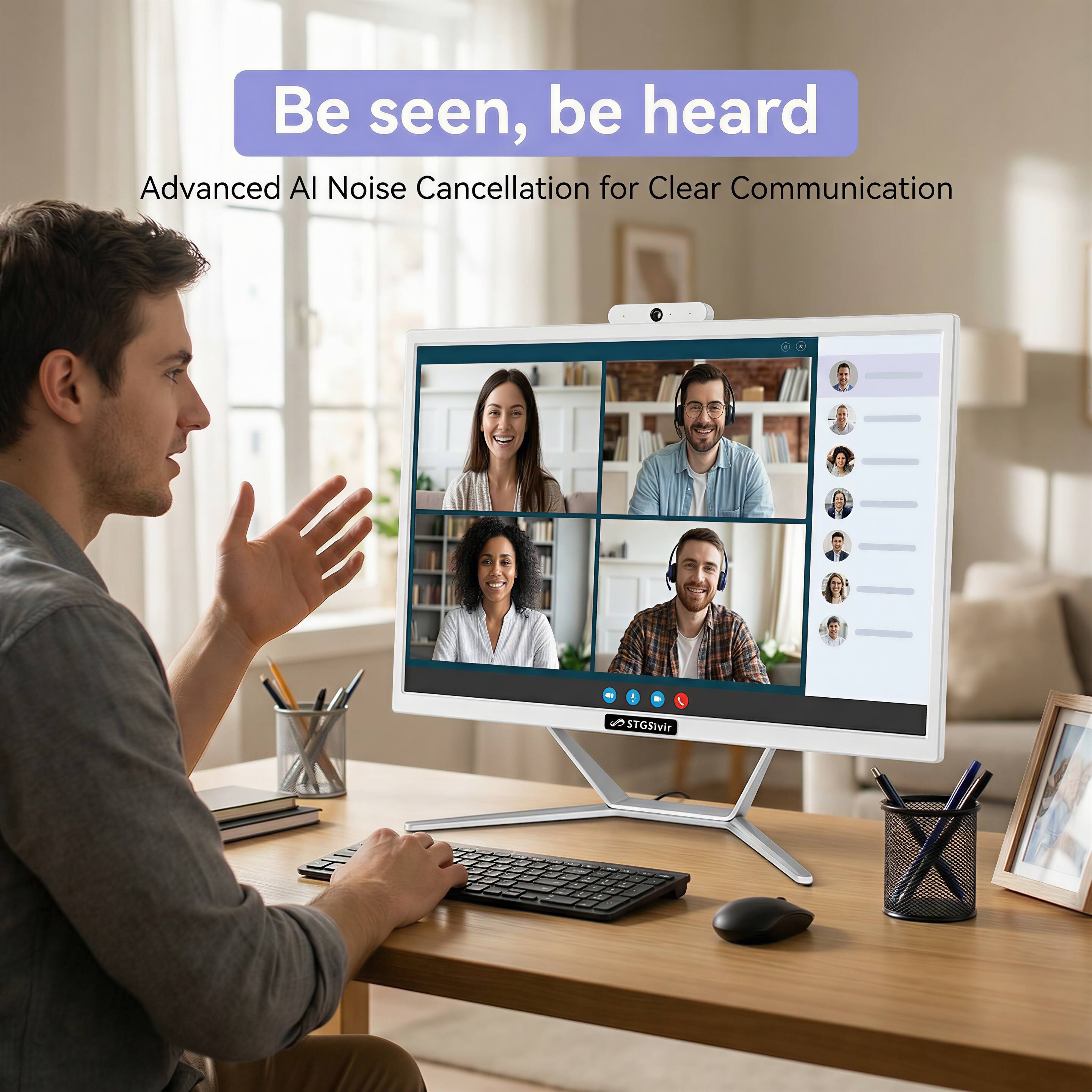 Be seen, be heard  
Advanced AI Noise Cancellation for Clear Communication