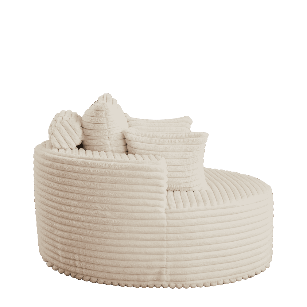 Alt View 2. Kadyn - 50"L Corduroy Single Sofa, Fluffy Modern Sleeper Chair for Living Room & Bedroom, No Assembly, Beige - Beige.