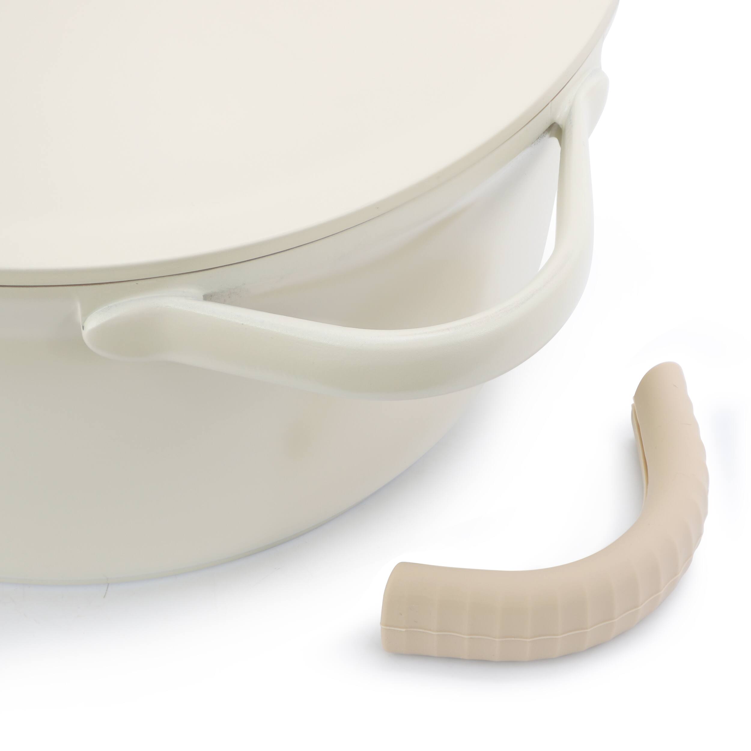 Alt View 3. Gibson - Gibson Elite Folkstone 13 Piece Ceramic Nonstick Cast Aluminum Cookware Set in Linen - Linen.