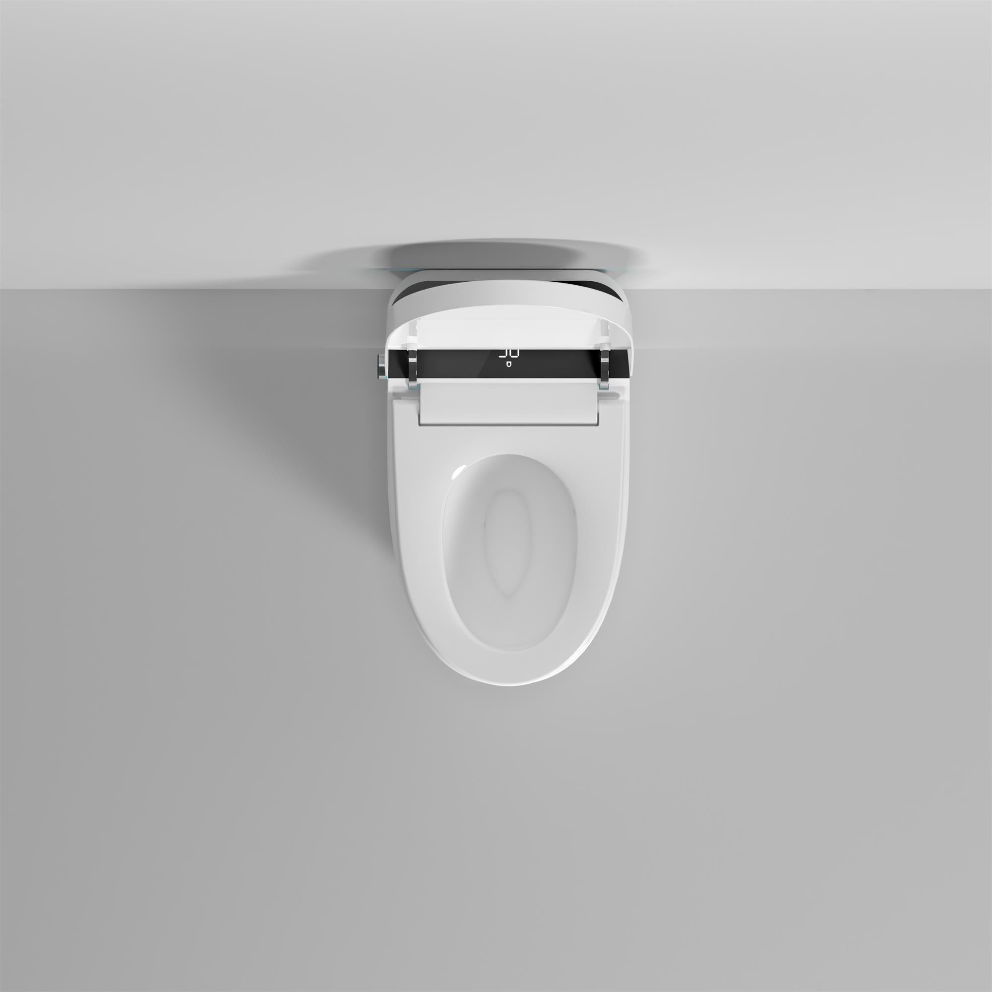 Alt View 2. Boyel Living - Smart Toilet Bidet Seat Foot Sensor Auto Open Close LED Night Light Warm Water Dryer White - White.