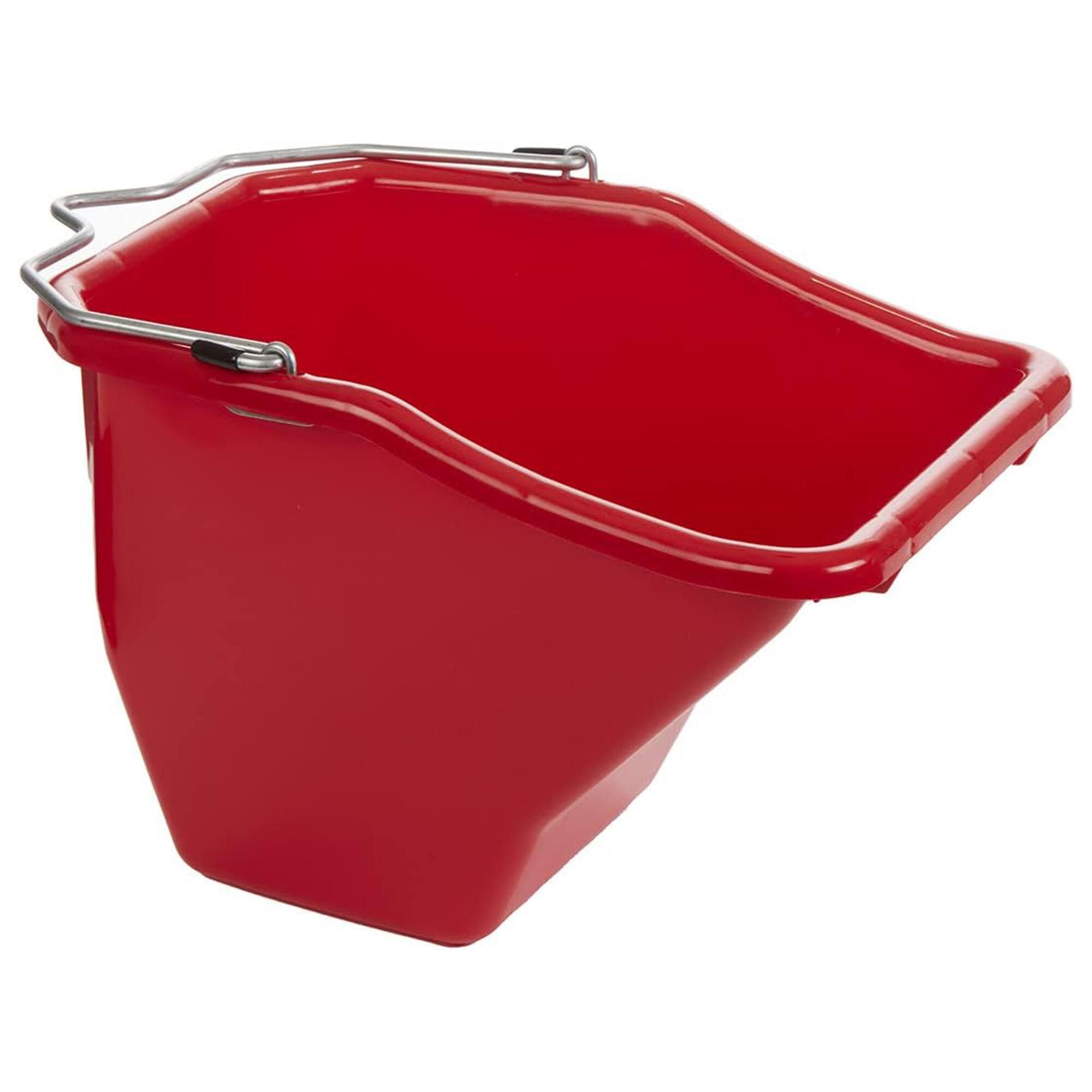 Alt View 1. Little Giant - Little Giant Flat Back Plastic Horse Feed Bucket, Metal Handle, 10 Quarts, Red - RED.