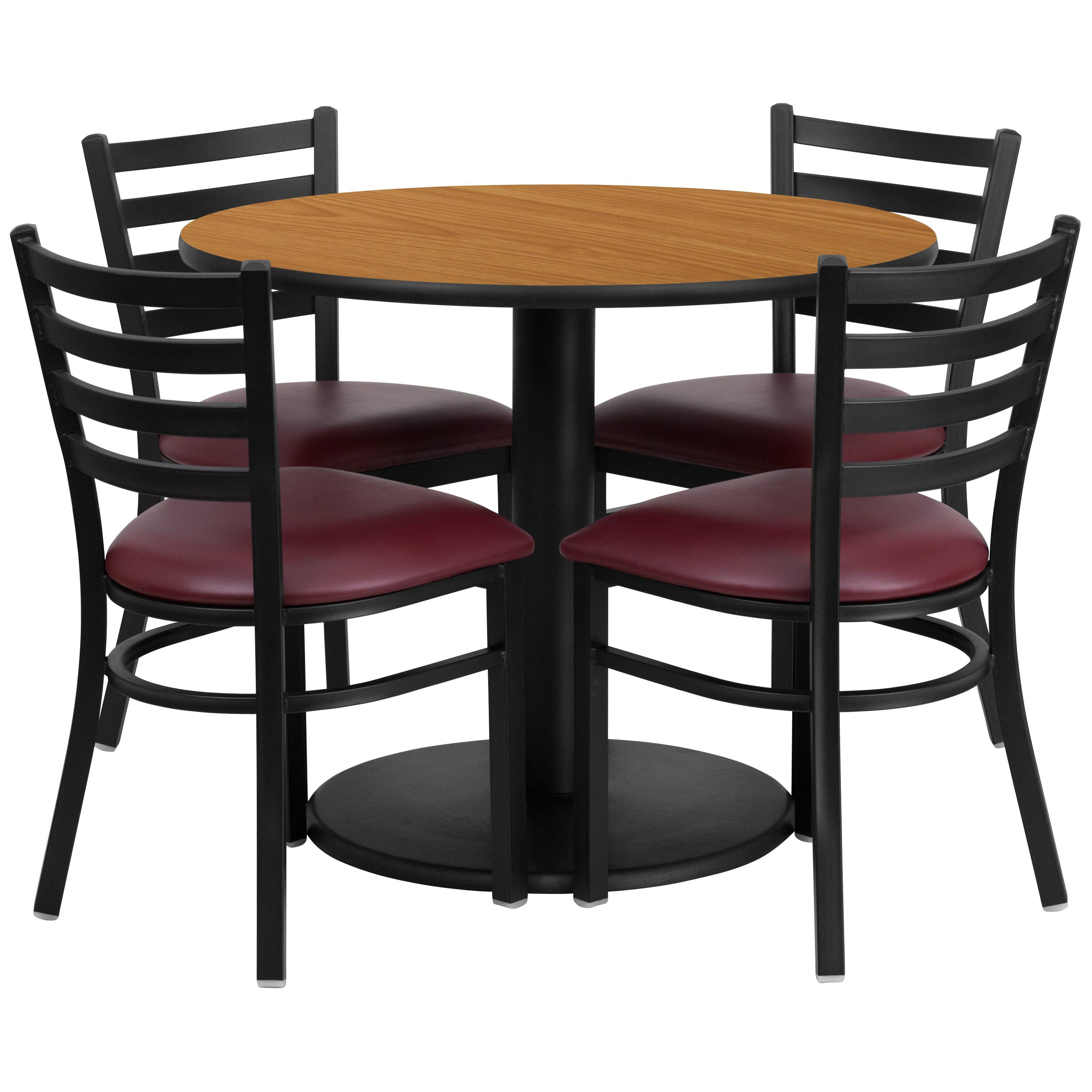 Natural Top/Burgundy Vinyl Seat