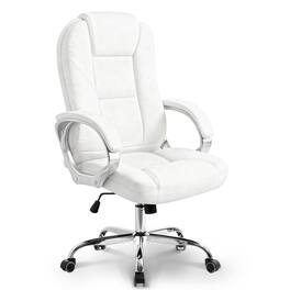 Neo Chair - Ergonomic Gaming Office Chair High Back Adjustable PU Leather Lumbar Support Swivel Rolling Wheels Executive Task Chair - 2. White
