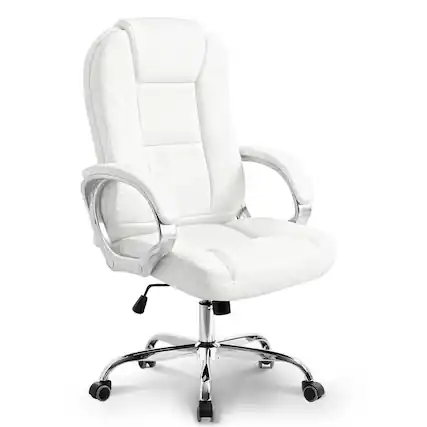Front. Neo Chair - Ergonomic Gaming Office Chair High Back Adjustable PU Leather Lumbar Support Swivel Rolling Wheels Executive Task Chair - 2. White.