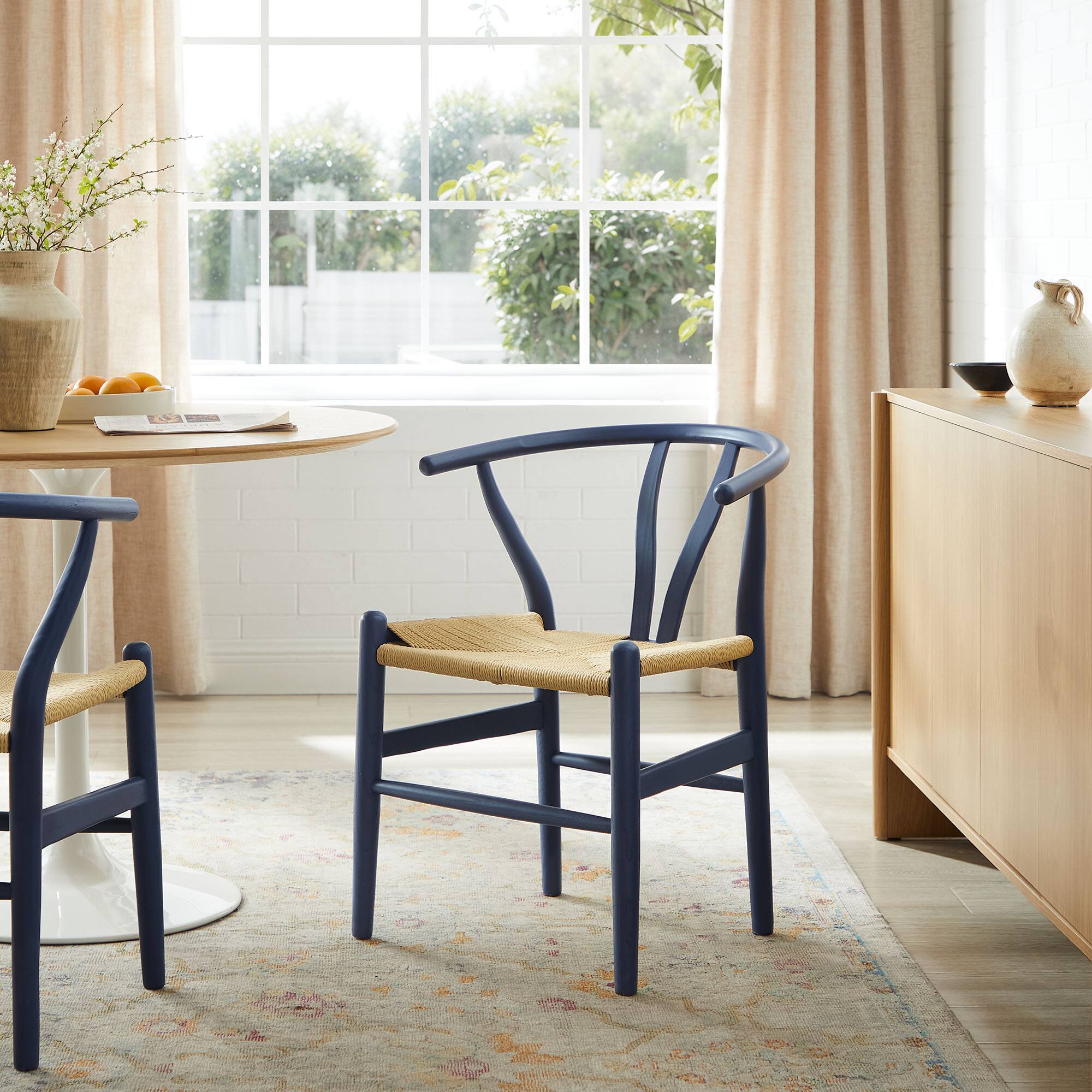Alt View 4. Modway - Amish 29" Wood Dining Chair by Modway - Blue.