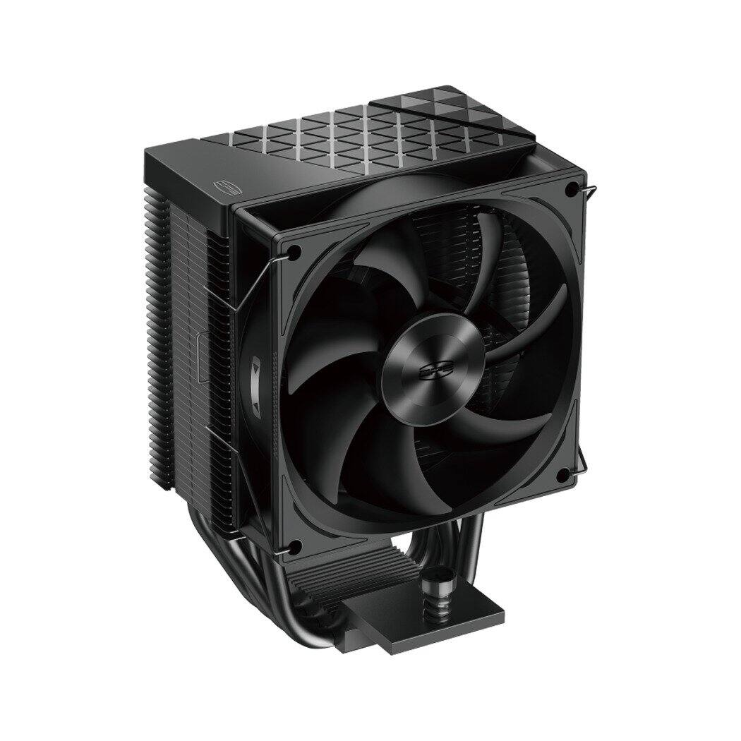 Front. PCCOOLER - R400 CPU Air Cooler, 4 Heat pipes - Black.