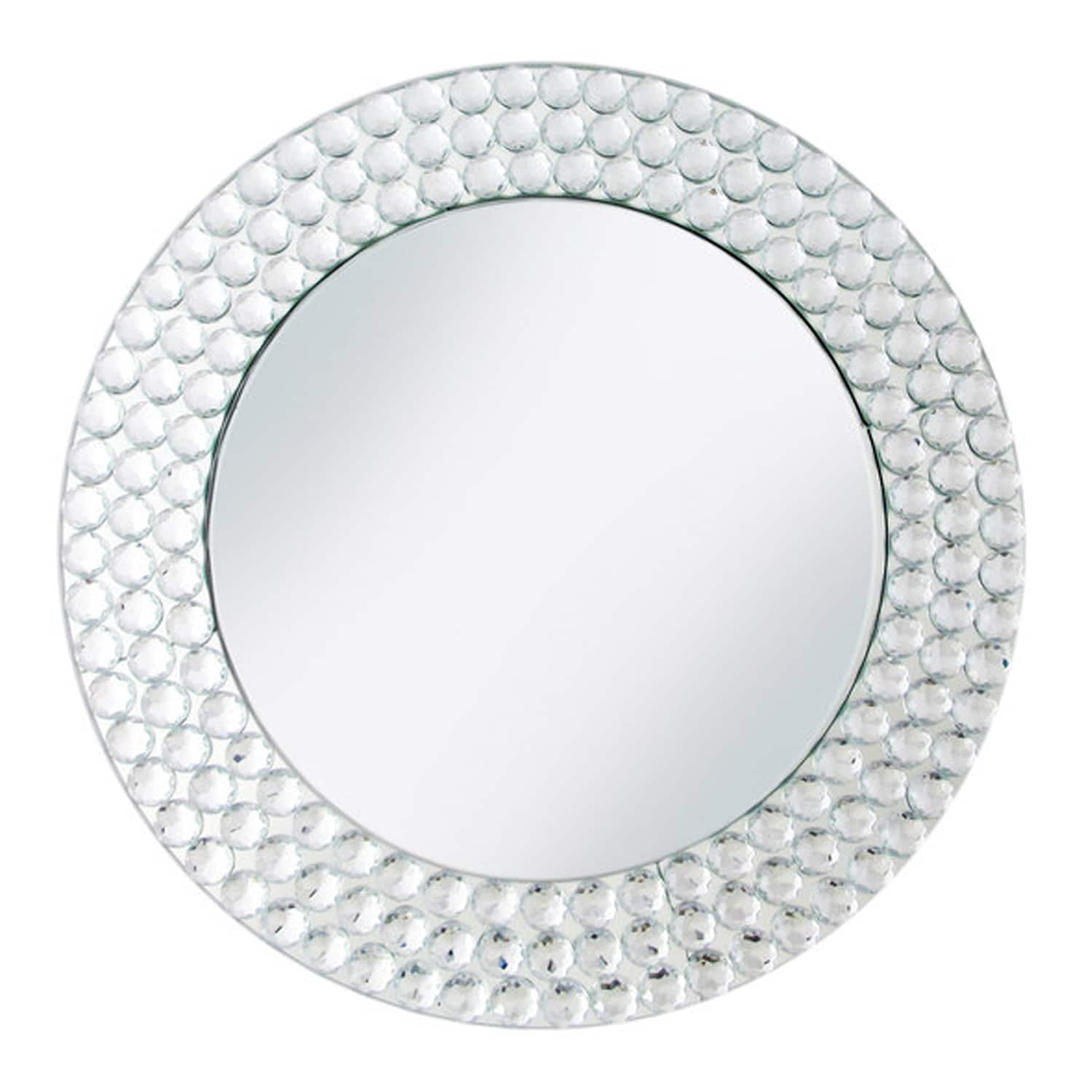 American Atelier - Mirror Charger Plate 13"D with Round Triple Beads - Clear