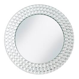American Atelier - Mirror Charger Plate 13"D with Round Triple Beads - Clear