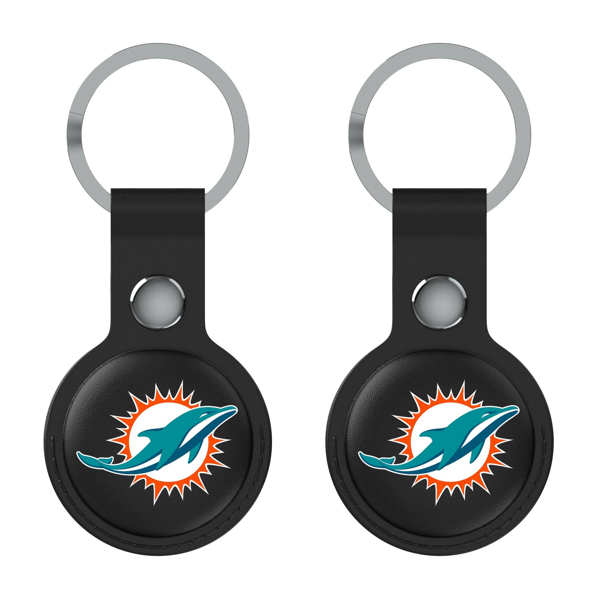 Keyscaper - Miami Dolphins Two-Pack AirTag Holders - No Size - Black
