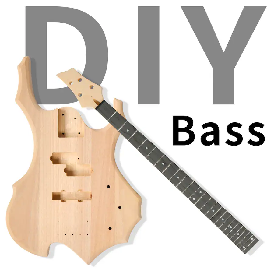 Kit 6 String Bass Winado DIY 4 String Flame Shaped Style Electric Bass Guitar Kits with ...