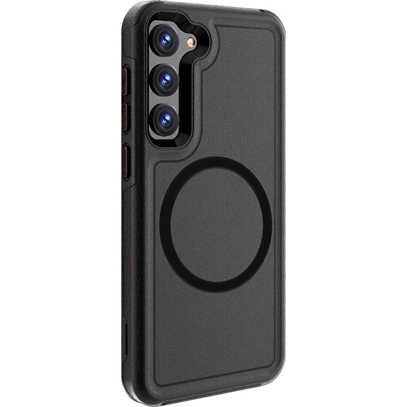 Angle. SaharaCase - Armor Series Hard Shell Case for Samsung Galaxy S23 - Black.