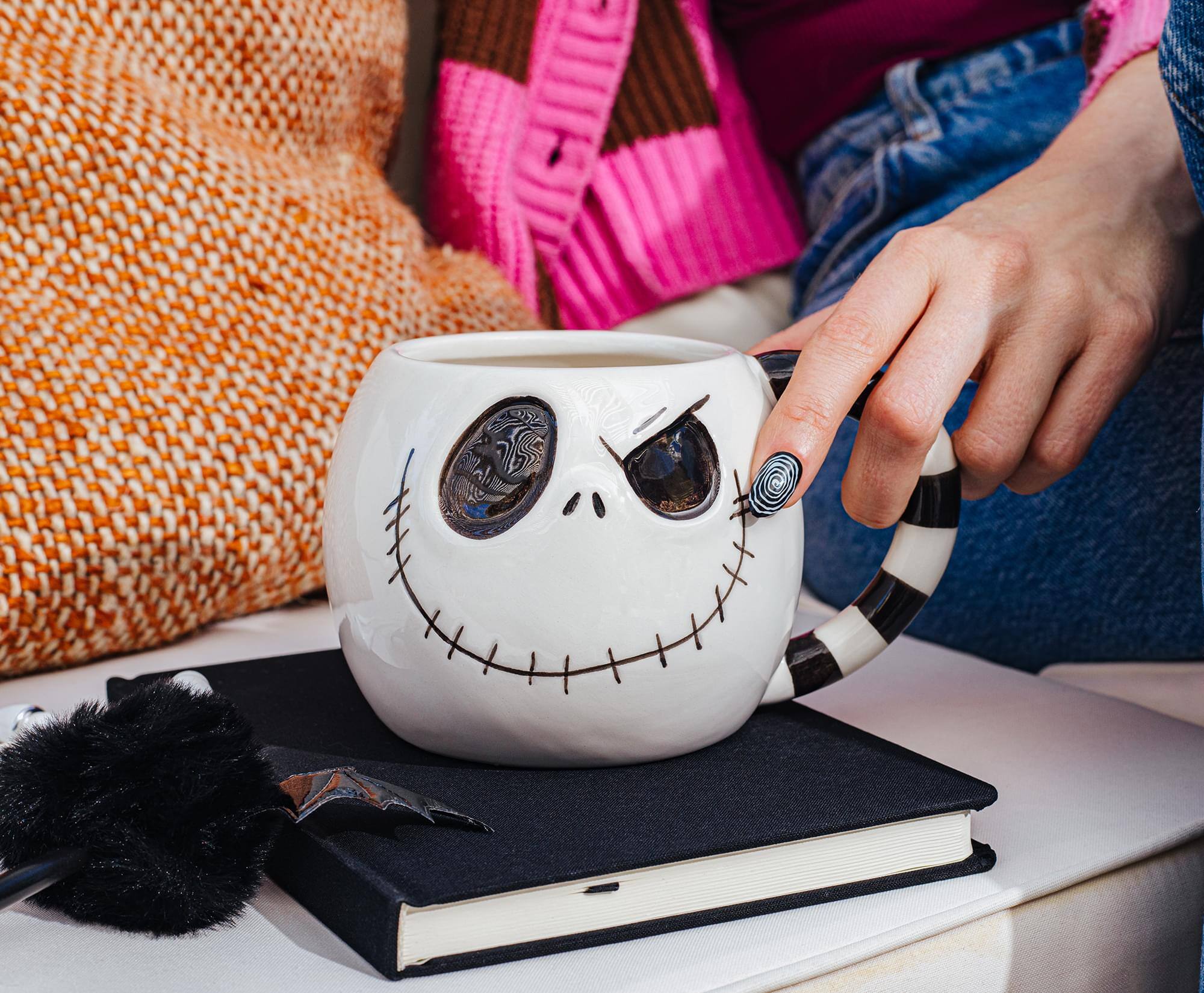 Alt View 4. Disney - Disney The Nightmare Before Christmas Jack Sculpted Ceramic Mug | 20 Ounces - White.