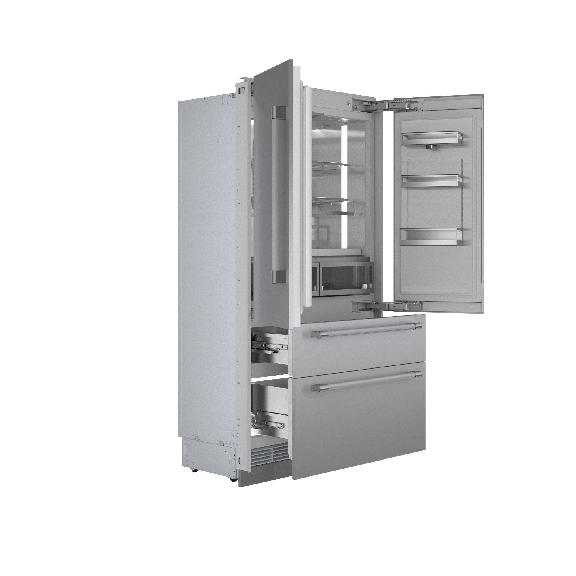 Alt View 3. Thermador - Freedom Collection 23.1 Cu. Ft. French Door Built-in Smart Refrigerator with Professional Series Handles - Stainless Steel.