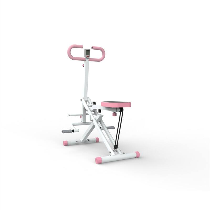 Alt View 6. HTUTWOO - Squat Machine for Home - Foldable Glutes Assist Trainer with Resistance Bands, Booty Butt Thighs Workout, Ab Back Leg - Pink.