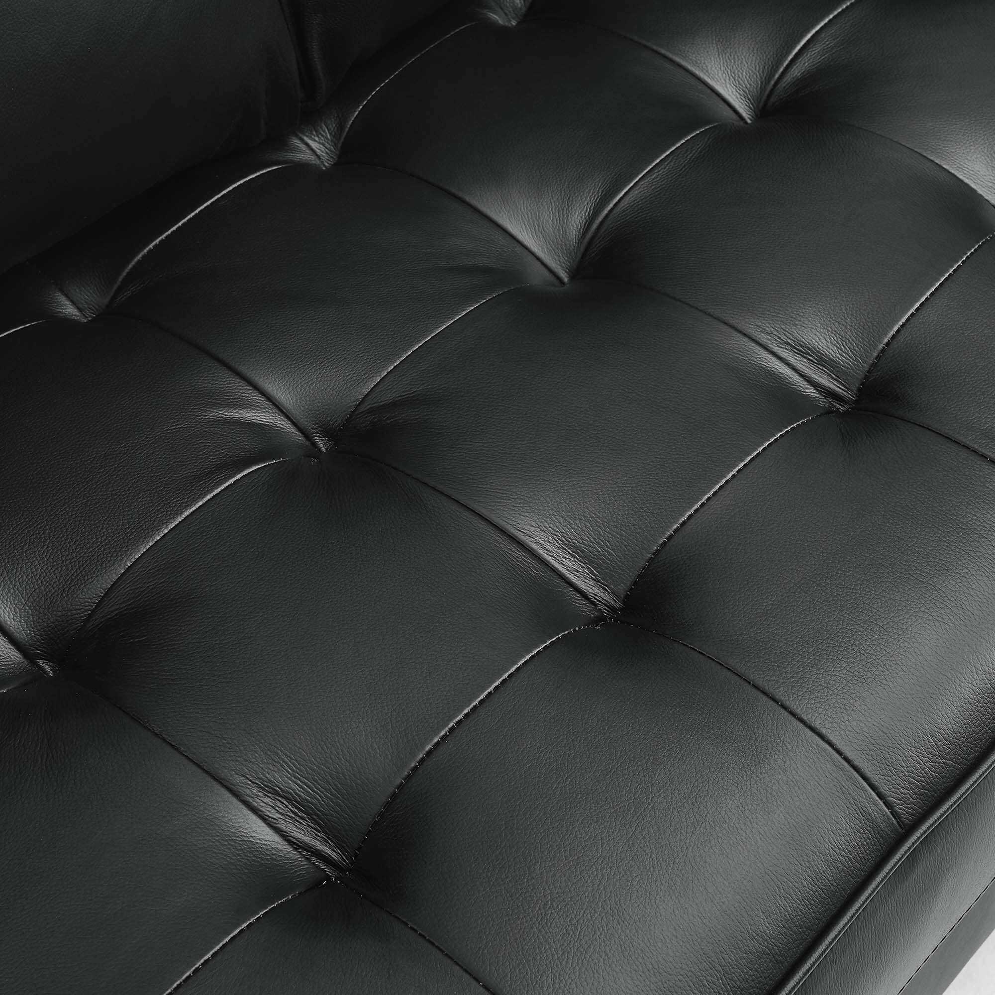 Alt View 4. Modway - Valour Leather Loveseat by Modway - Black.