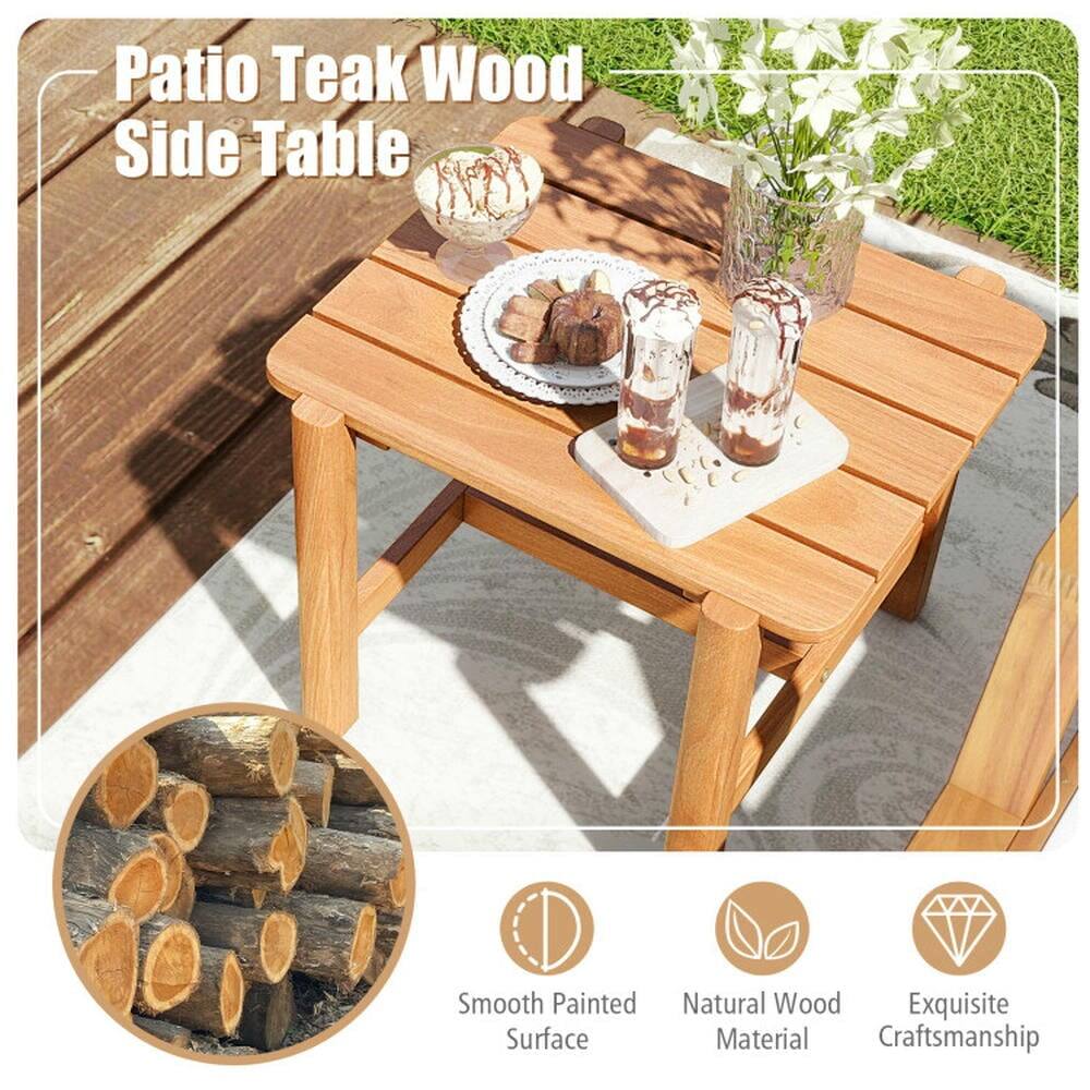 Patio Teak Wood Side Table

- Smooth Painted Surface
- Natural Wood Material
- Exquisite Craftsmanship