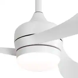 Sofucor - 52 Inch Ceiling Fans with Lights and Remote Control & 3 ABS Blades & Reversible DC, 3CCT Dimmable Lighting 6-Speed - White - Flush Mount