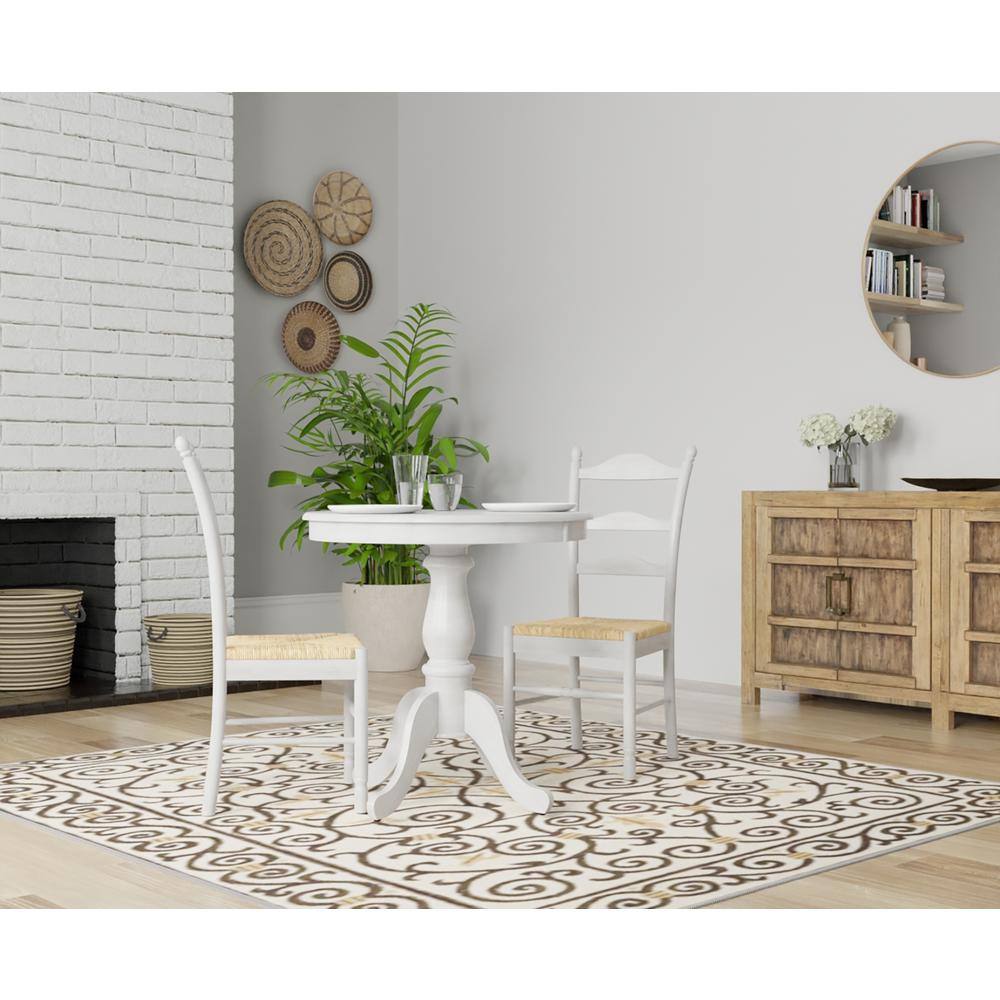 Alt View 1. Carolina Chair & Table - Fairview 30" Round Pedestal Dining Table - Whitewash - Whitewash.