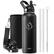 Front. Buzio - Duet Series - 40oz Insulated Water Bottle with Straw Lid and Spout Lid & Carrying Sleeve - Black.