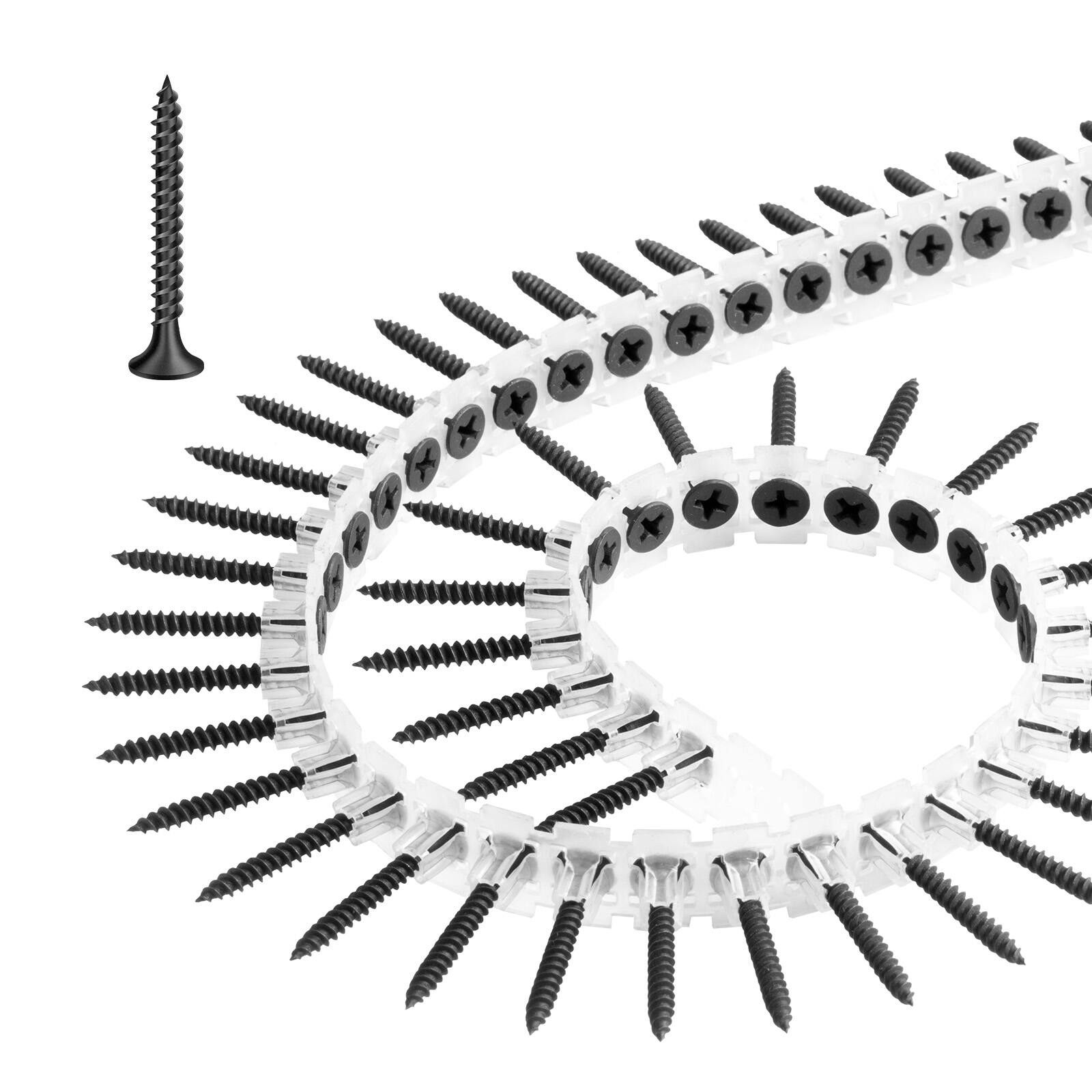 Alt View 5. VEVOR - Screws,#6 x 1-1/4 inch Length Drywall to Wood Collated Screw,All Purpose High-Hardness Alloy Steel Self Drilling Drywall - Black.