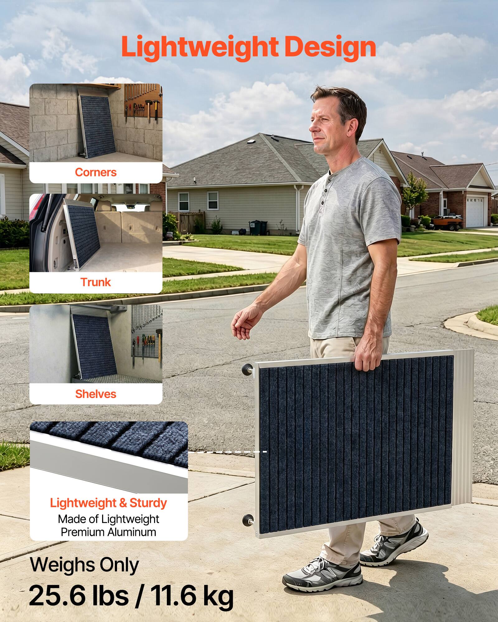 Lightweight Design Corners ..VTE Trunk Shelves Lightweight & Sturdy Made of Lightweight Premium Aluminum Weighs Only 25.6 lbs / 11.6 kg