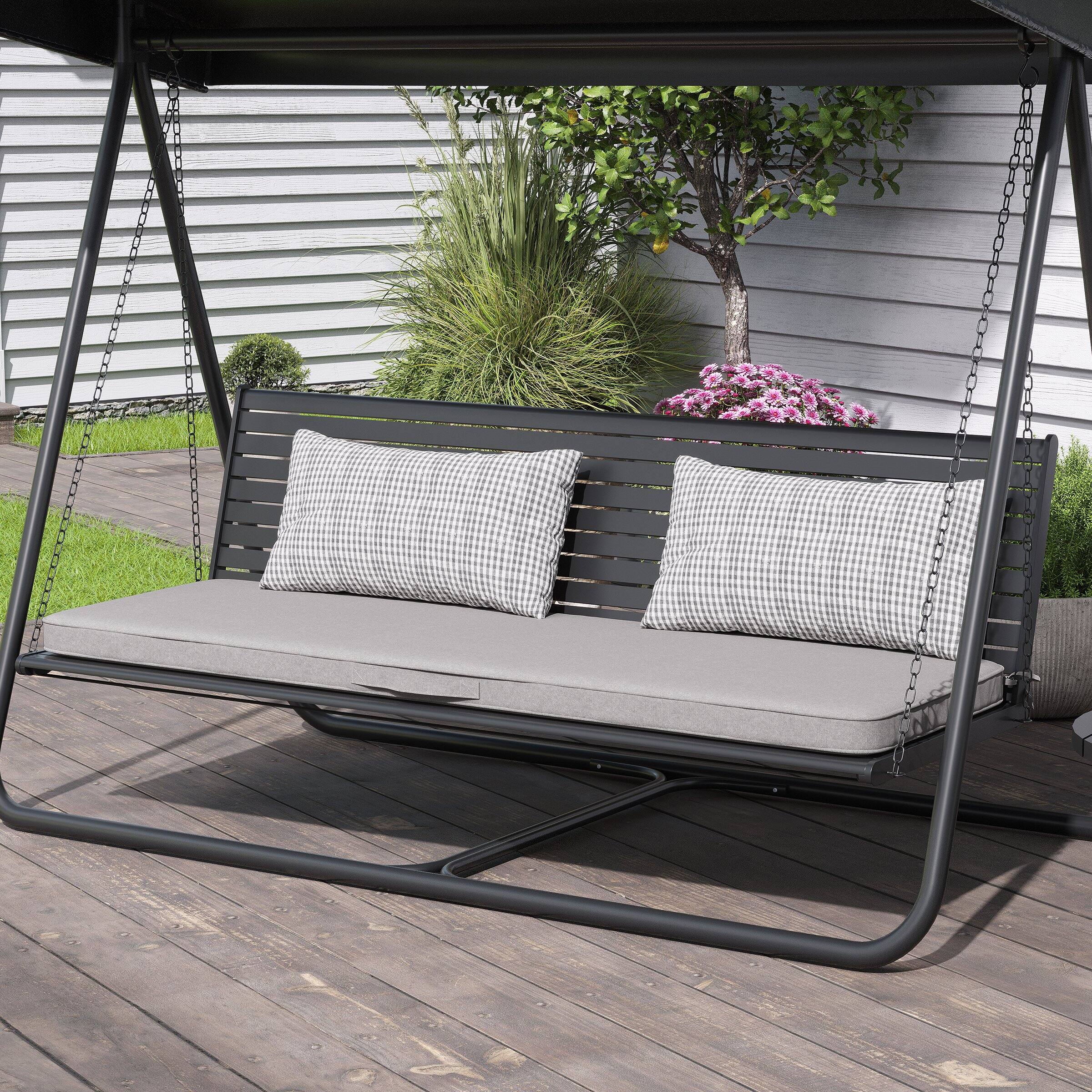 Alt View 4. Crestlive Products - Crestlive Products Outdoor Settee Bench Seat Cushion Patio Swing Cushion Loveseat Cushion - Light gray.