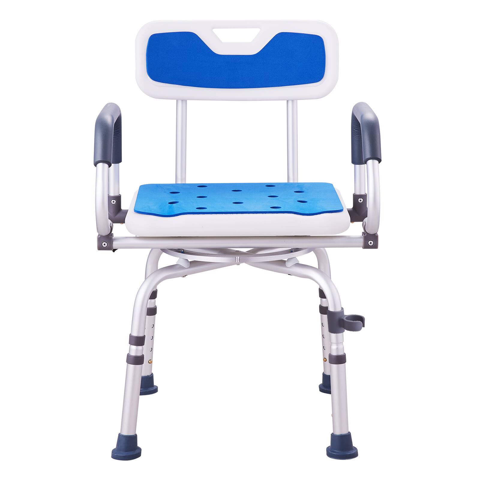 Alt View 5. VEVOR - Swivel Shower Chair 360 Degree, Adjustable Shower Seat with Pivoting Arms for Inside Showers or Tubs - Blue;White.