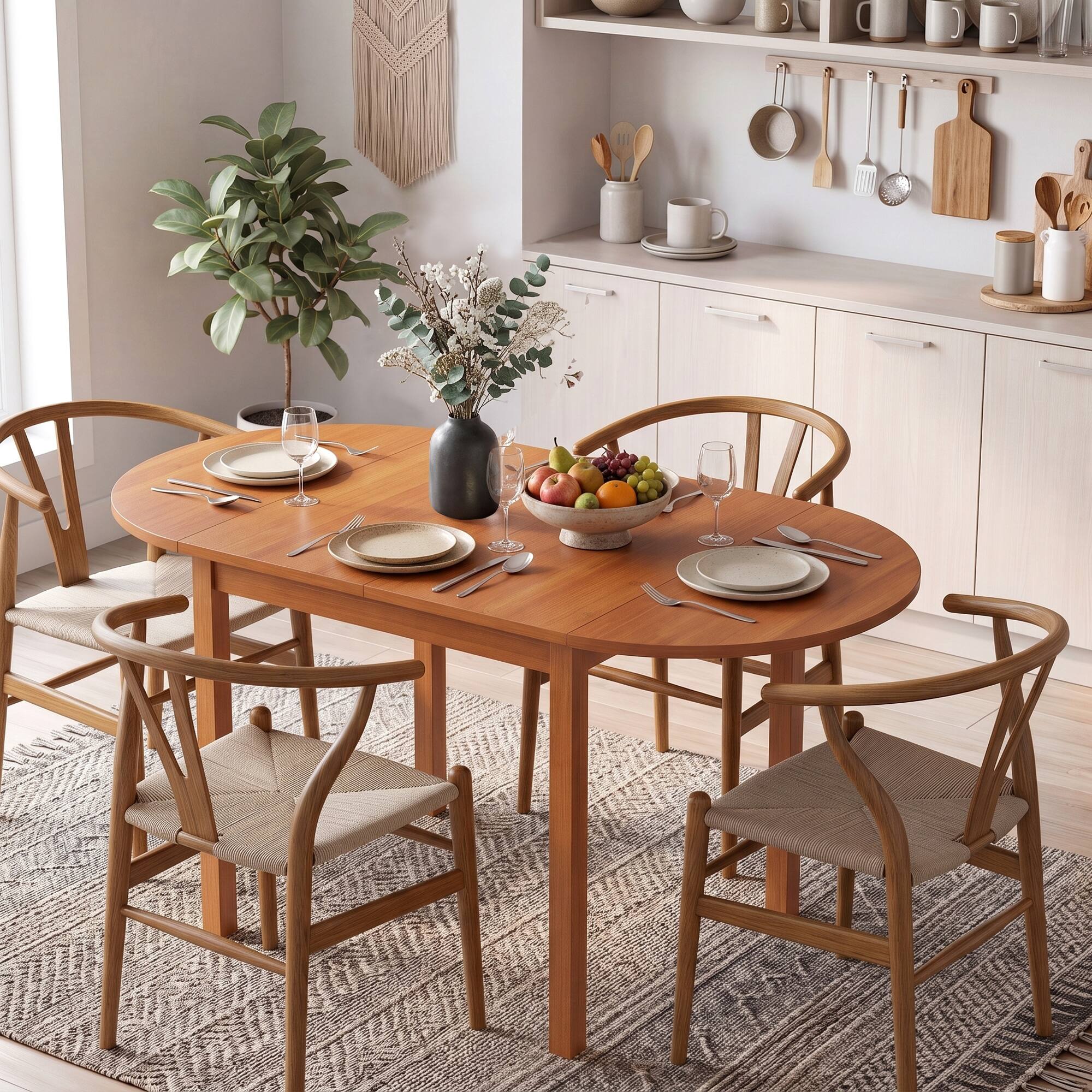 Alt View 6. Homcom - Wood Kitchen Table - Walnut.