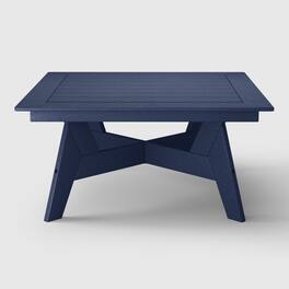 WestinTrends - Avalon Modern Low Outdoor Patio Square HDPE Coffee Table - Navy Blue
