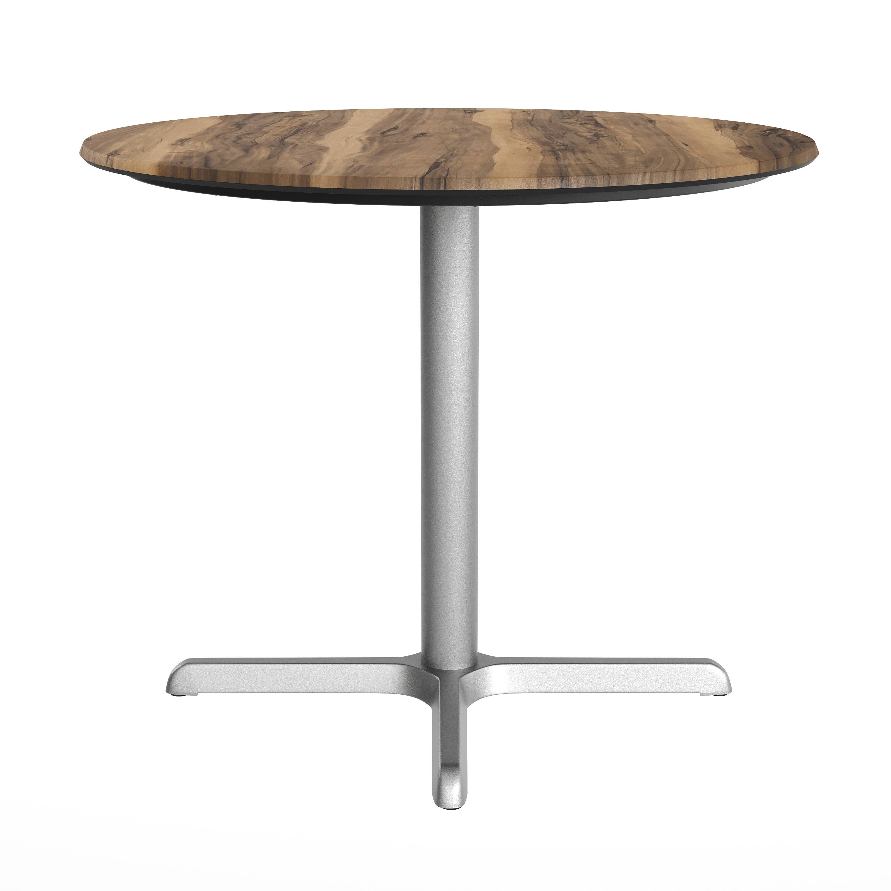 Alt View 7. Emma + Oliver - PureShield Indoor Outdoor Tabletop with Seam-Free Surface Innovation and Cast Iron Bistro Table Base - Natural/Silver Base.