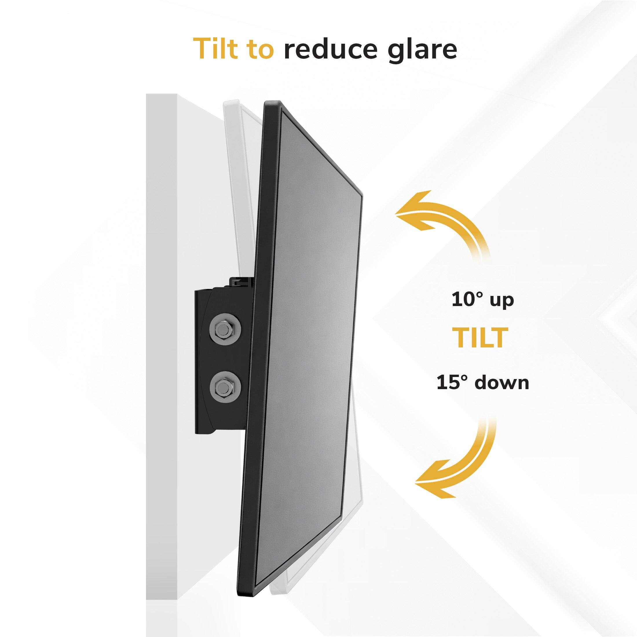 Tilt to reduce glare

10° up

TILT

15° down