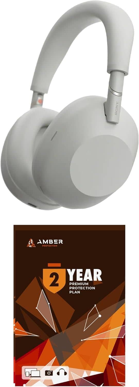 Sony - WH-1000XM6- Wireless Noise Cancelling Headphones with a 2 Year Amber Protection Plan (2025) - Silver