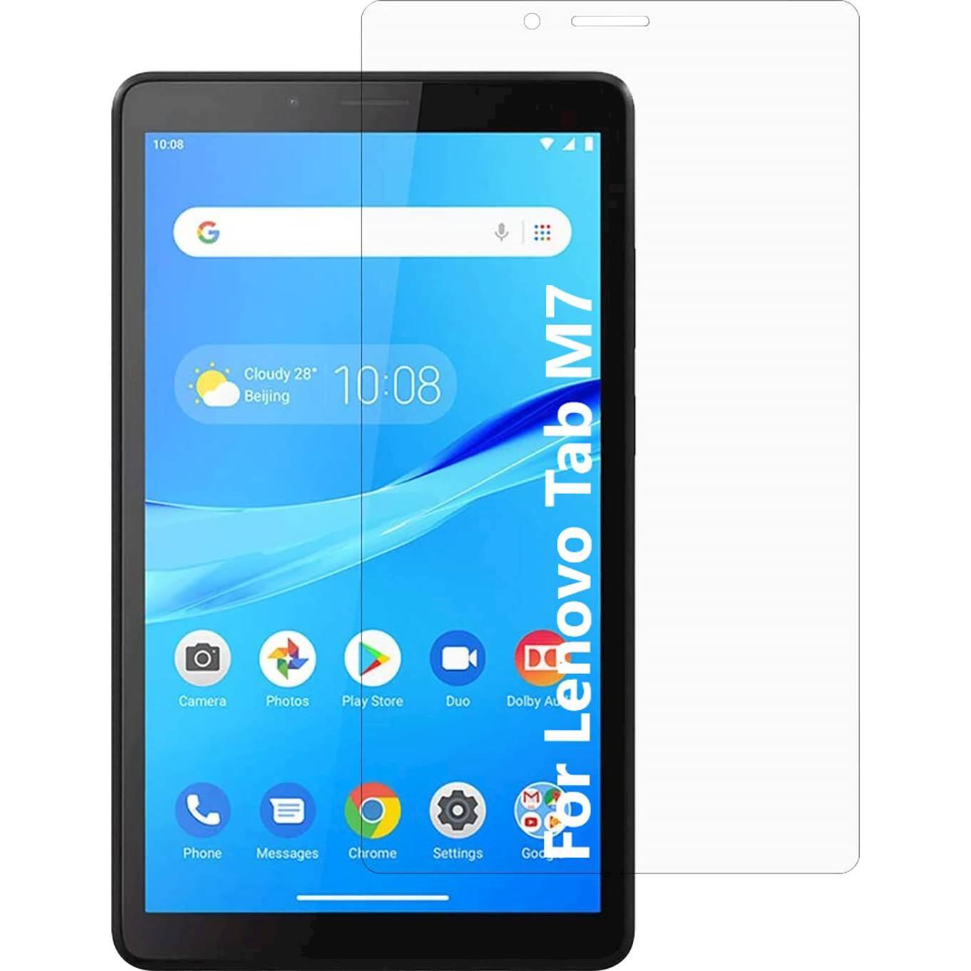 Front. SaharaCase - ZeroDamage Ultra Strong Tempered Glass Screen Protector for Lenovo Tab M7 (3rd Gen) - Clear.