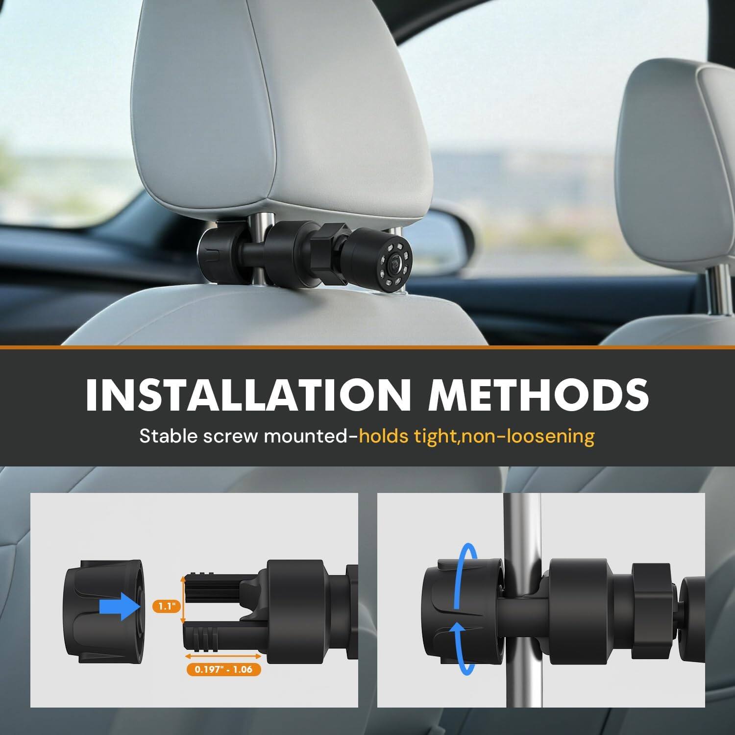 INSTALLATION METHODS  
Stable screw mounted-holds tight, non-loosening  
1.1"  
0.197" - 1.06"