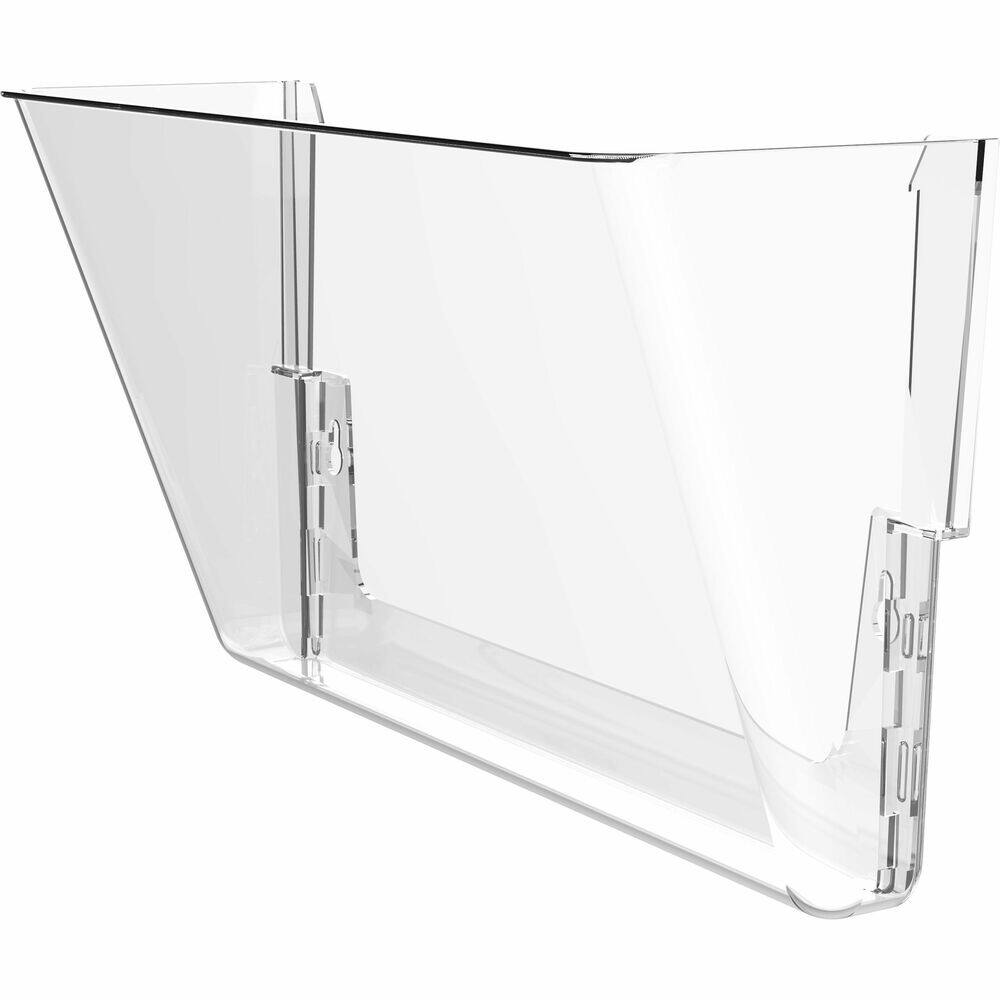 Front. Storex - Storex Stacking Wall Pocket - 1 Pockets - 7" Height x 4" Width x 13" Length - Stackable BPA Free PVC-free - Clear - Plas.