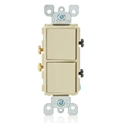 Front. Leviton - Decora Single-Pole AC Combination Switch 5634-I - Ivory.