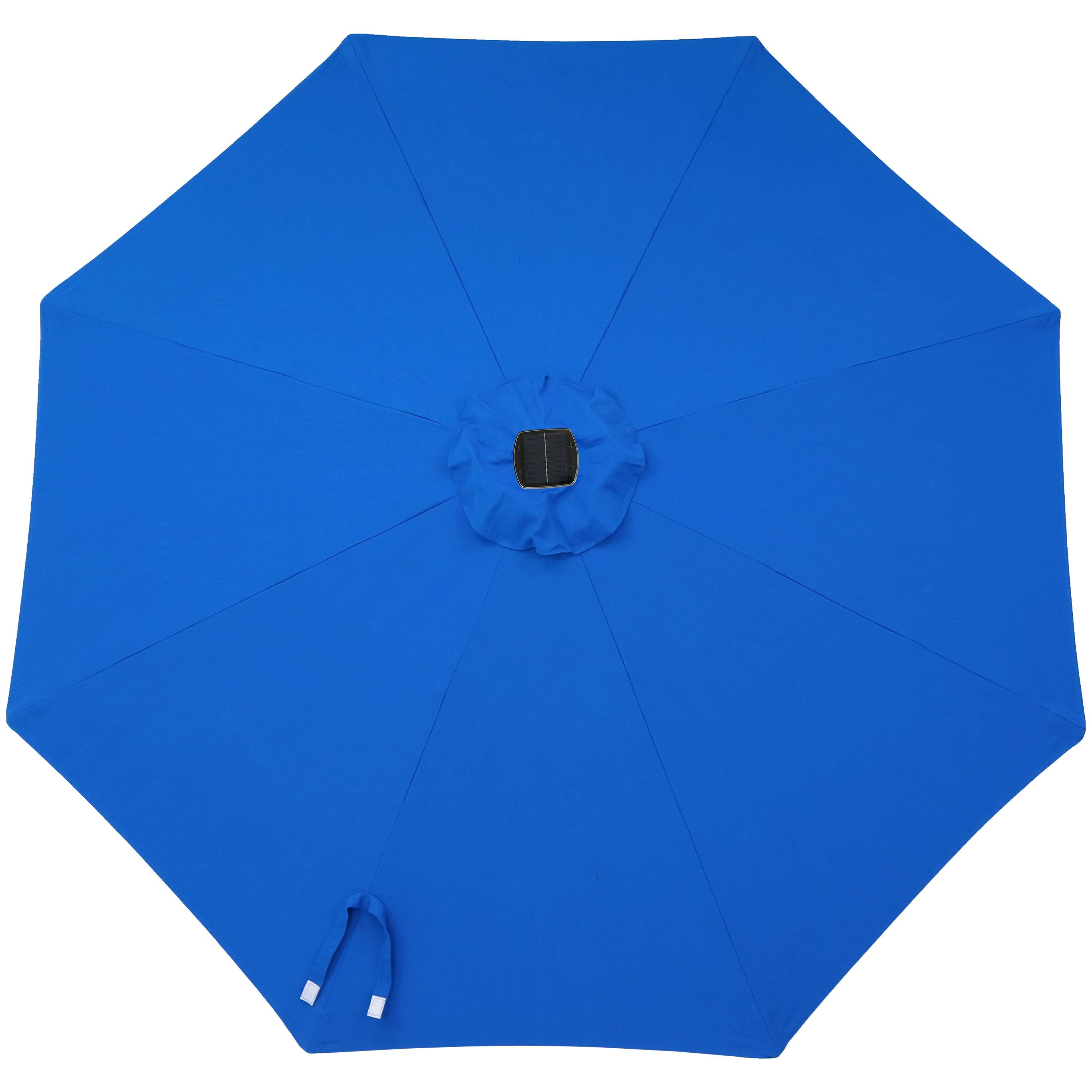 Alt View 9. Sunnydaze - 9 ft Solar Sunbrella Patio Umbrella with Tilt - Pacific Blue.