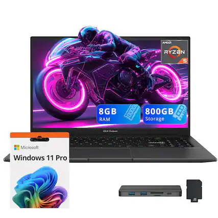 AMD Ryzen 5
8GB RAM
800GB Storage
ASUS Vivobook
Microsoft Windows 11 Pro