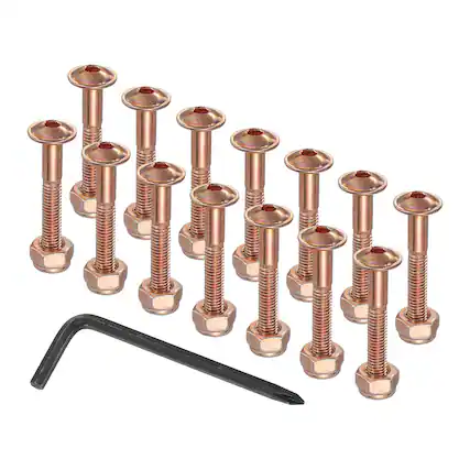 Front. Unique Bargains - 21 mm/0.8" Skateboard Hardware Kit, 16pcs Mounting Screws Bolts Nuts Set with Hex Key for Cruiser - Orange.