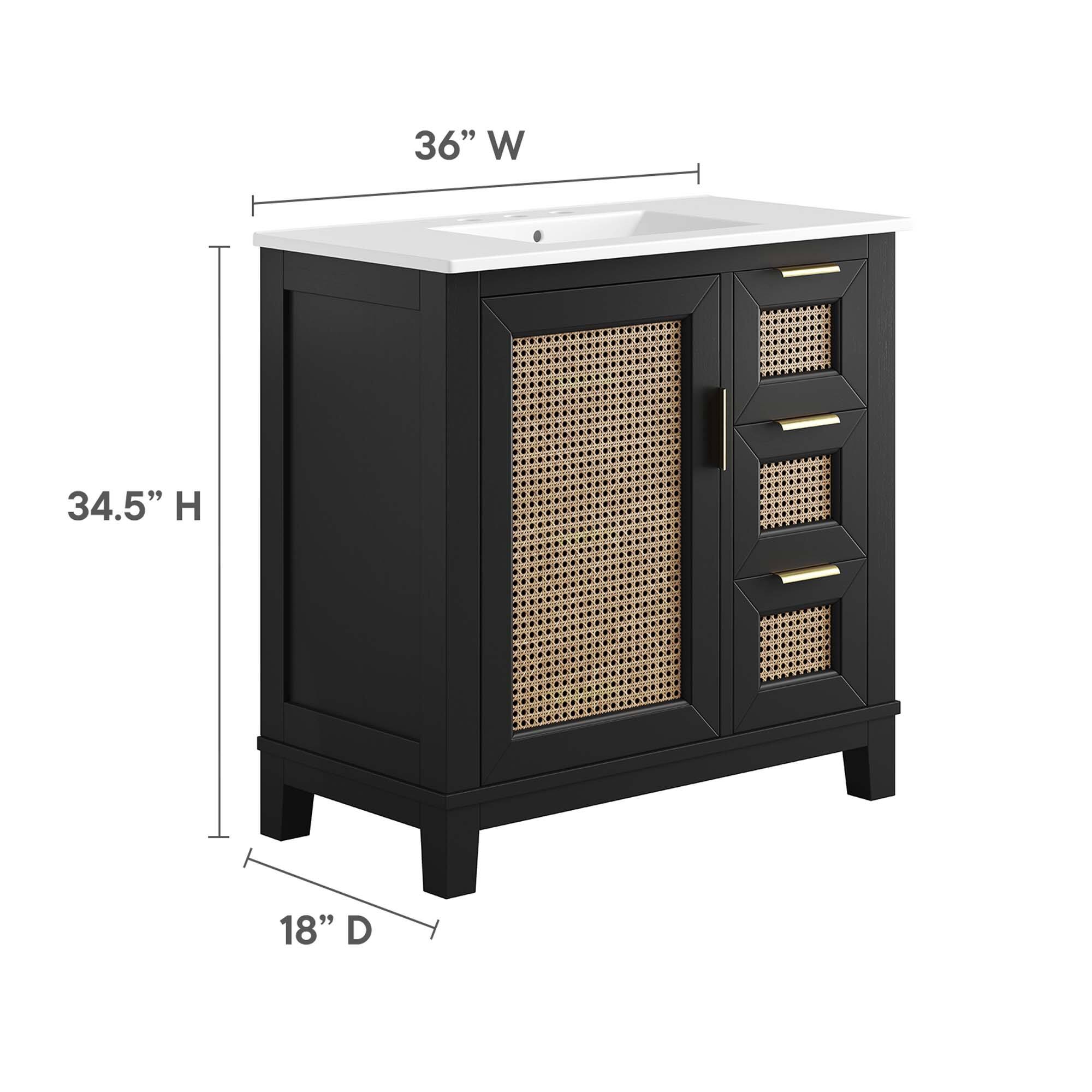 36" W x 34.5" H x 18" D