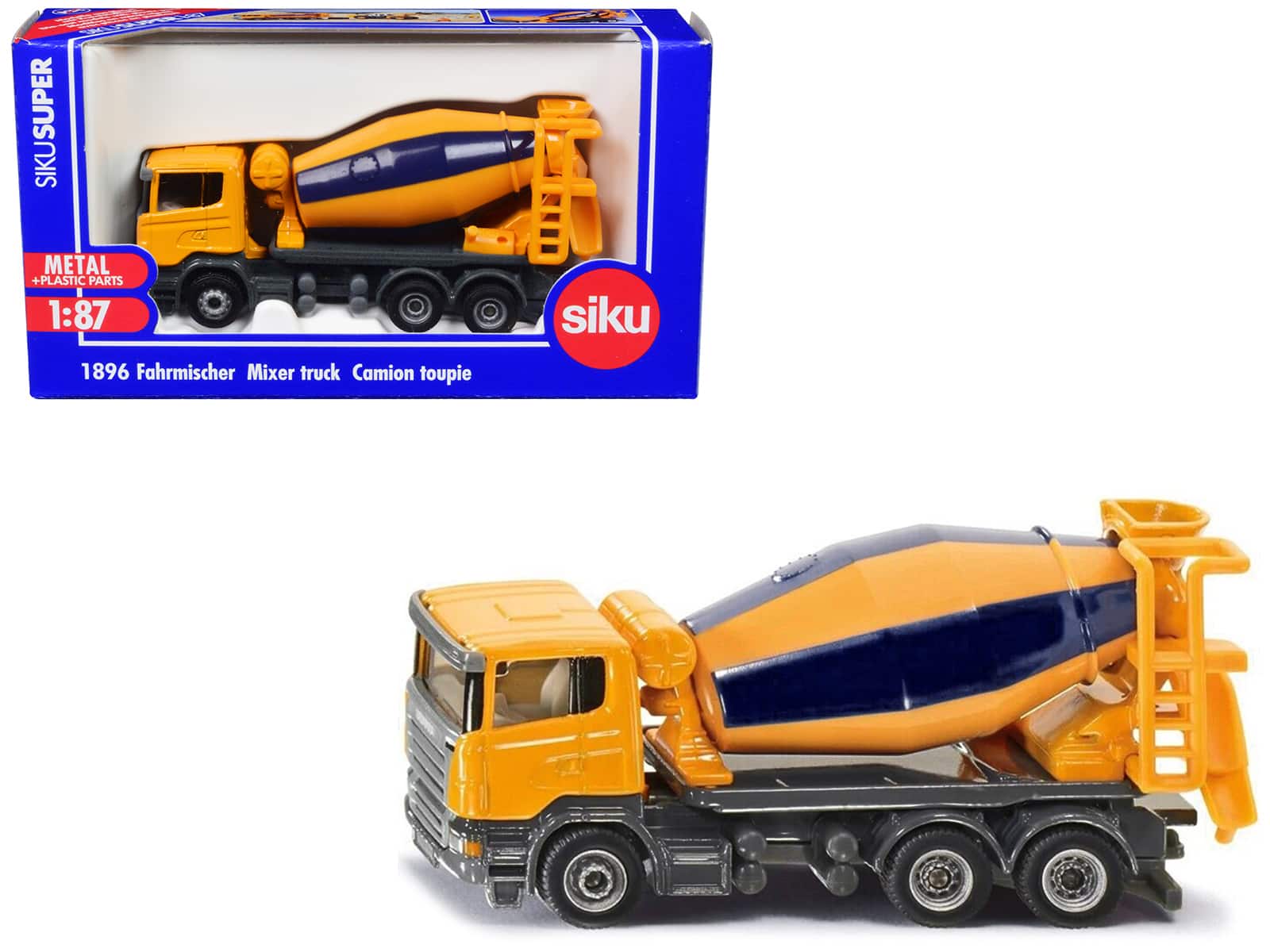 Scania Mixer Truck 1/87 (HO) Diecast Model by Siku - Yellow