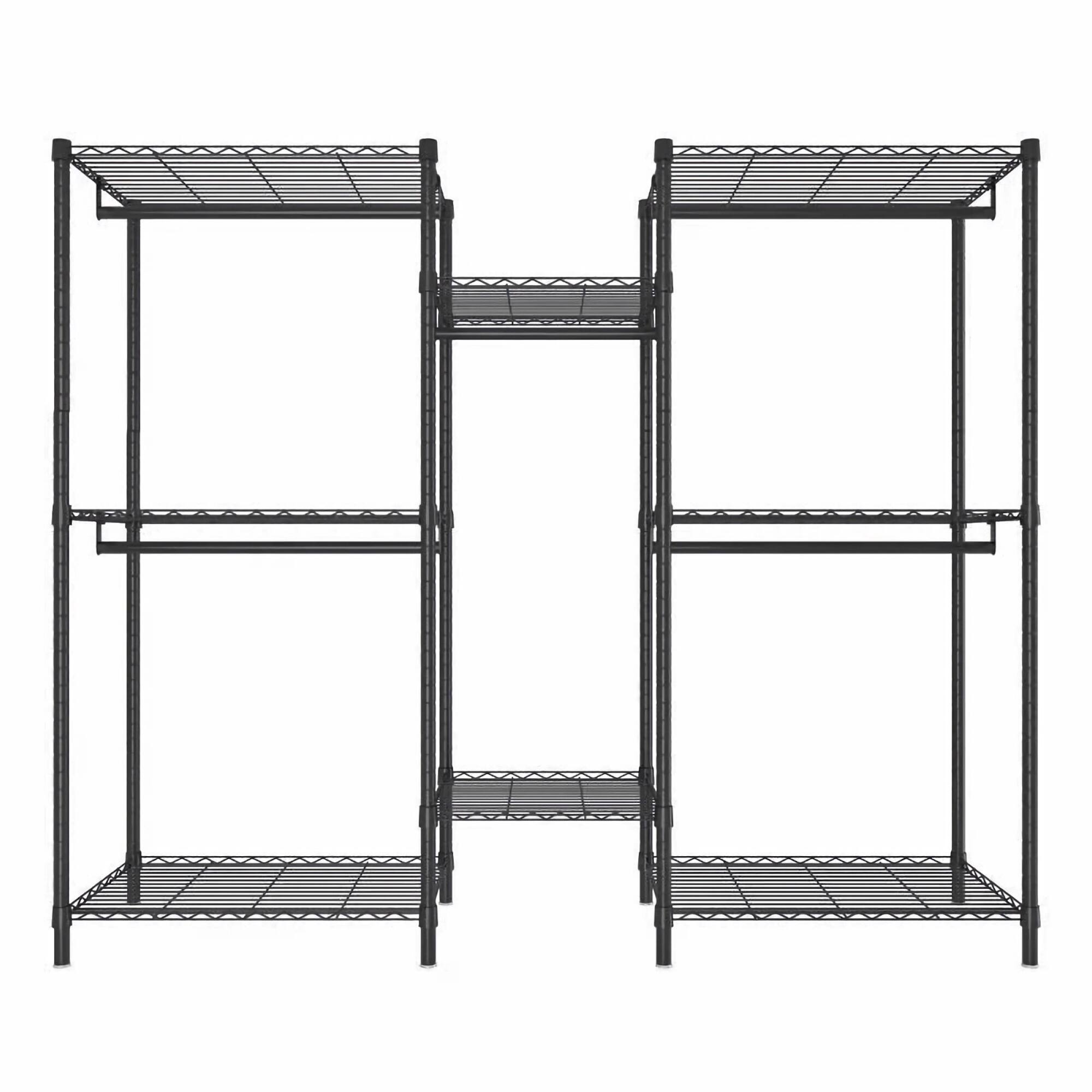 Alt View 8. GOODSILO - Heavy Duty Freestanding Garment Rack with Adjustable Wire Shelving and Multiple Clothes Rails for Maximum Storage - Black.