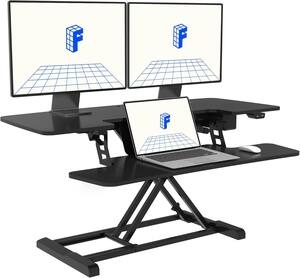 Angle. FlexiSpot - FlexiSpot 40"W Electric Adjustable Standing Desk Converter, Black - Black.