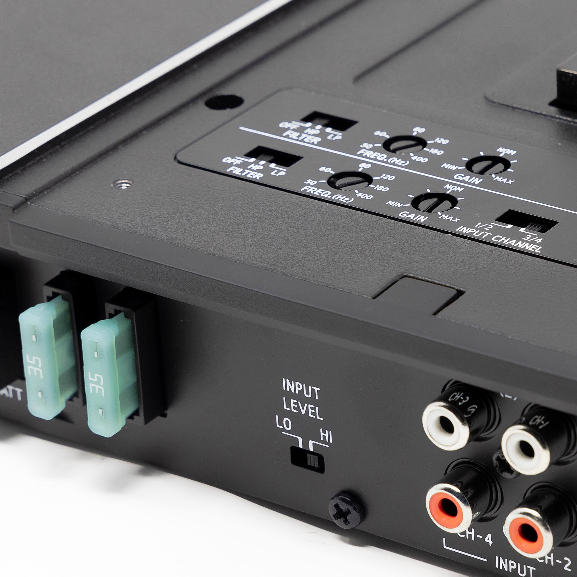 NP FILTER LF a &t 120 FREQ. -180 OFF (Mz) 400 HP 60 go MIN FILTER LP s0 120 GAIN *MX FREQ. -180 NO (Hz) 400 MIN GAIN MAX INPUT 1/2 CHANNEL 3/4 SE ATT SE INPUT LEVEL LO HI CH a C- CH-4 4 INPUT H-2