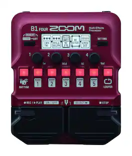 Zoom - B1 Four Bass Multi-Effects Processor with 70+ Effects & Amp Modeling - Black
