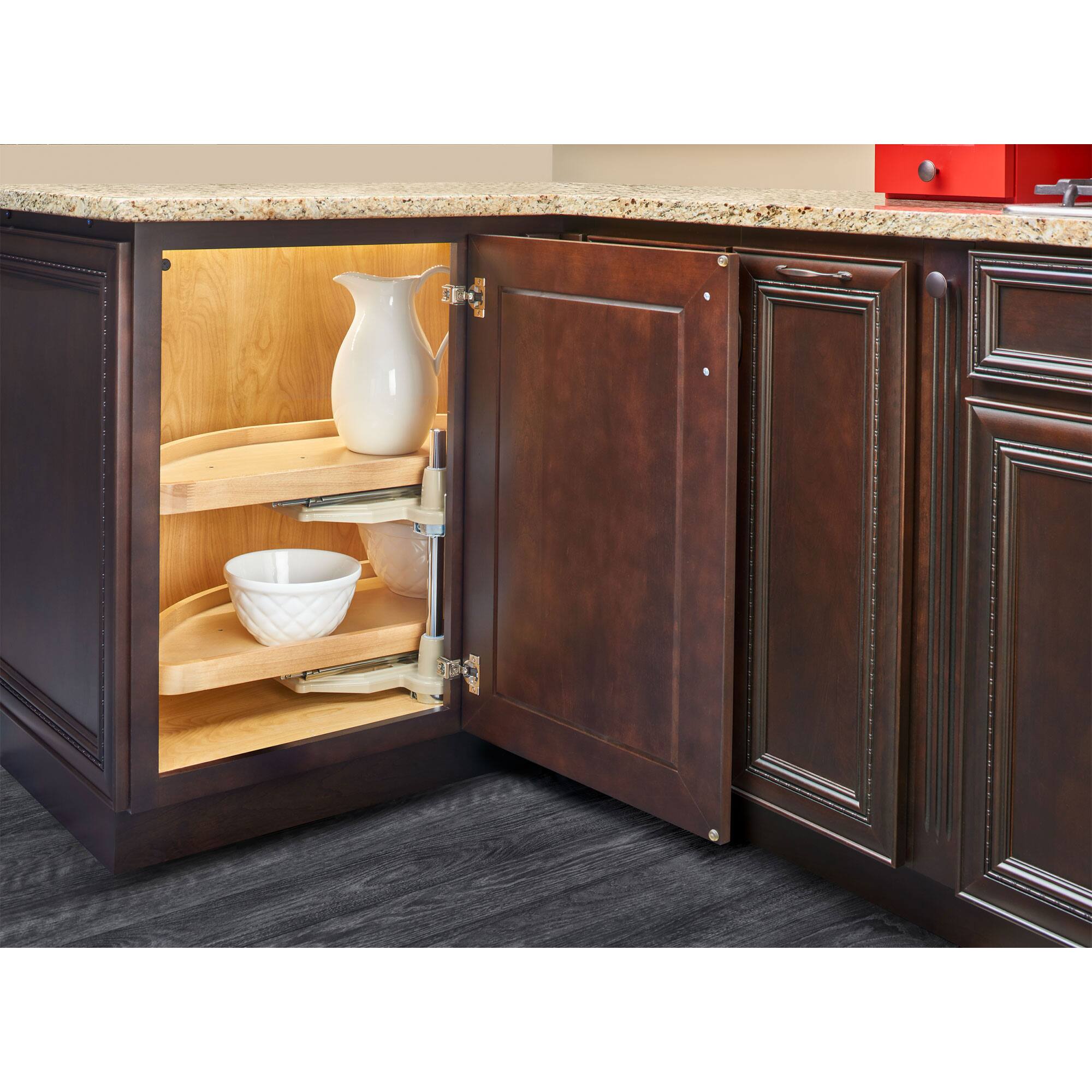 Alt View 7. Rev-A-Shelf - Rev-a-Shelf 35" Lazy Susan Half-Moon Shaped 2-Shelf Turner, 4WLS882-35-570 - Light Brown.
