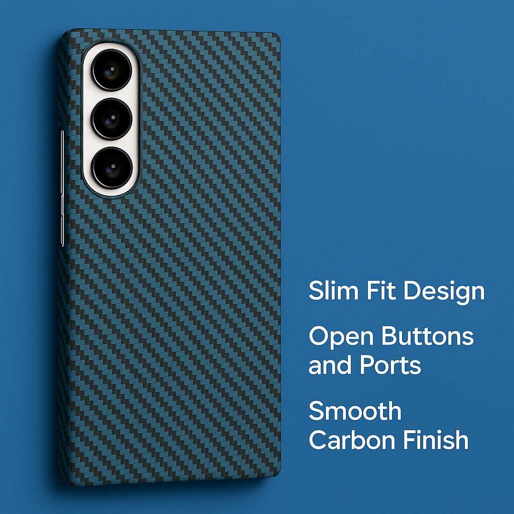 Slim Fit Design
Open Buttons and Ports
Smooth Carbon Finish