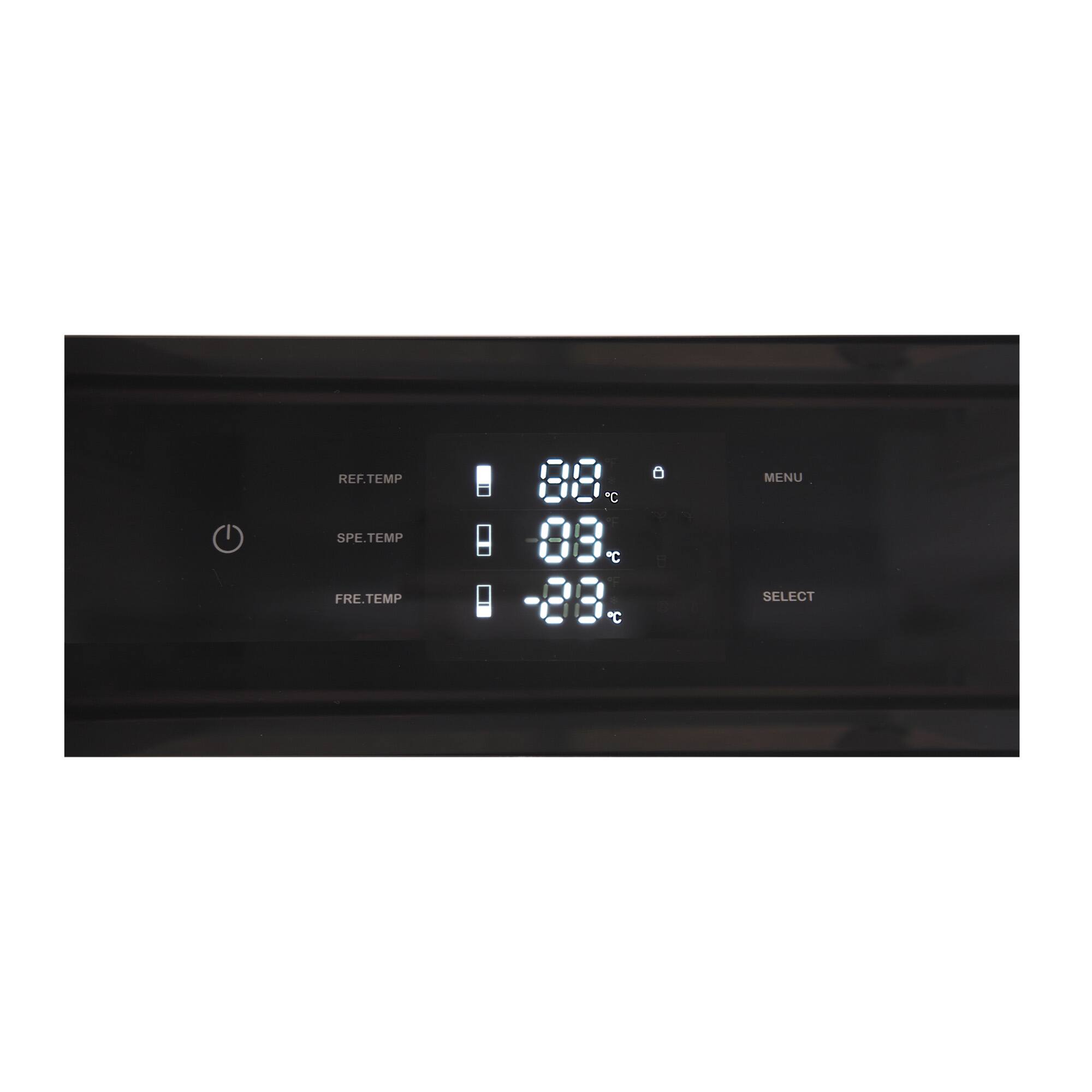 REF.TEMP 88°C  
SPE.TEMP 08°C  
FRE.TEMP -88°C  

MENU SELECT