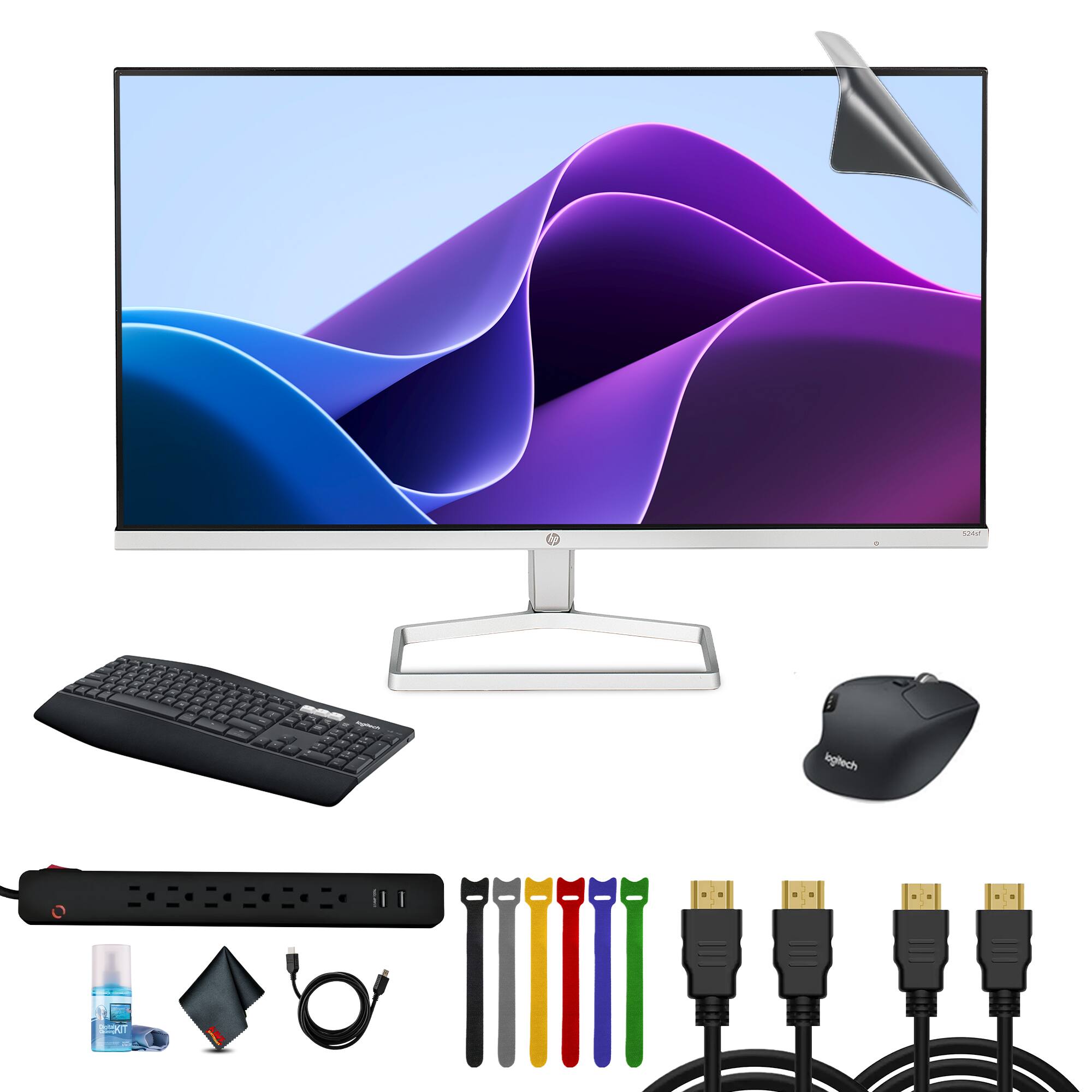 Front. HP - HP 524SF 24" 16:9 FHD 1080p IPS Slim Monitor Bundle.